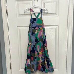 GAP Blue and Green Casual Dress with Artistic Geometric Pattern